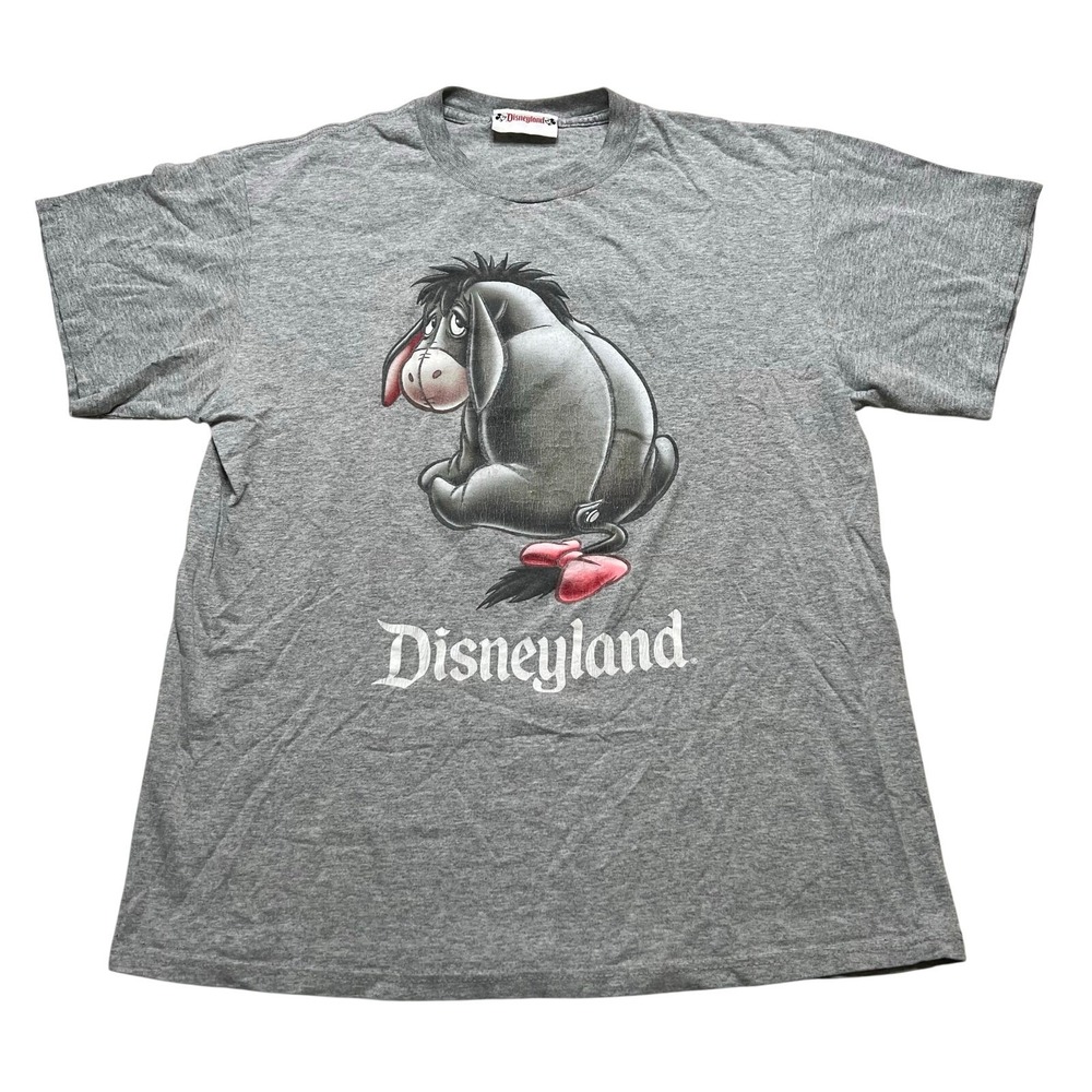 Disneyland T-Shirt Women Large Gray Eeyore Vintage Graphic Short Sleeve Tee